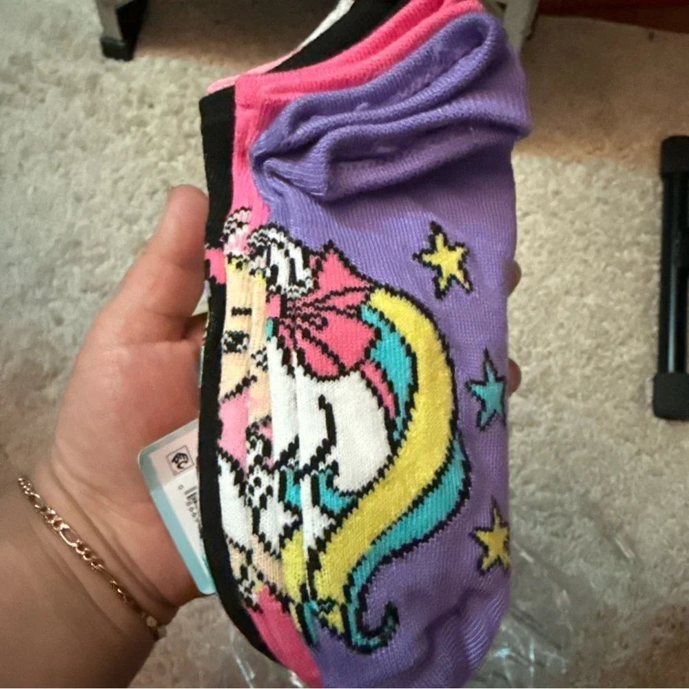 JoJo Siwa Pink and Black No-Show Socks